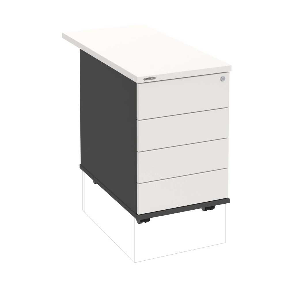 HOBIS kontajner K 34 C PTO P 80, 4 zásuvky, roky pozdĺž, 80 cm, antracit-biela