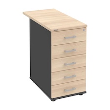 HOBIS kontajner K 35 CN 80, 5 zásuviek, roky naprieč, 80 cm, antracit-agát