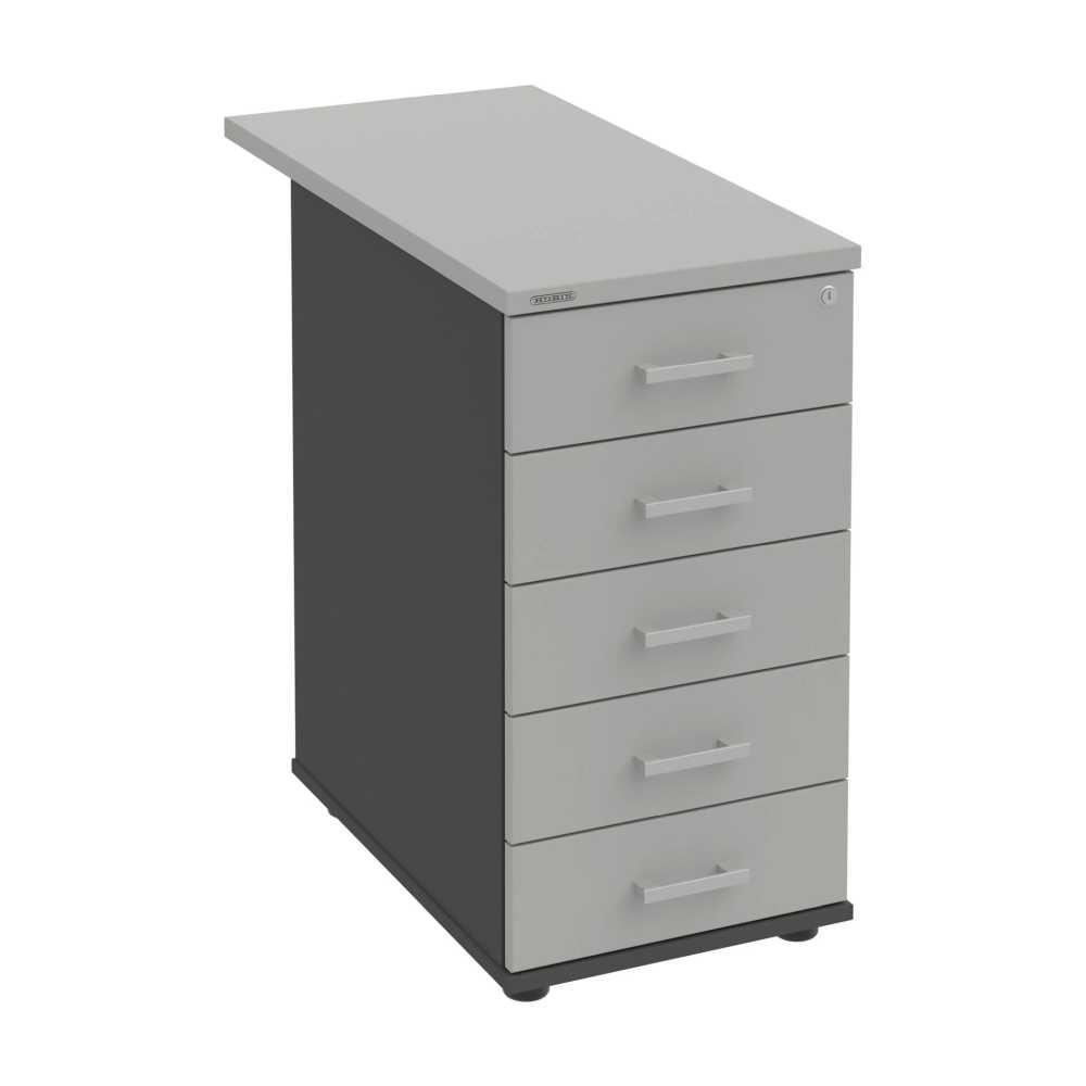 HOBIS kontajner K 35 CN 80, 5 zásuviek, roky naprieč, 80 cm, antracit-šedá