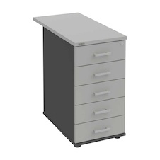 HOBIS kontajner K 35 CN 80, 5 zásuviek, roky naprieč, 80 cm, antracit-šedá