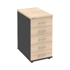 HOBIS kontajner K 35 C N, 5 zásuviek, roky naprieč, 60 cm, antracit-agát