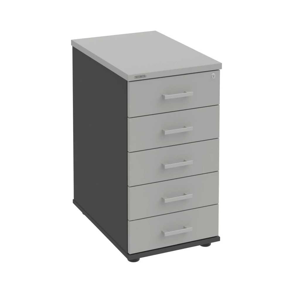 HOBIS kontajner K 35 C N, 5 zásuviek, roky naprieč, 60 cm, antracit-šedá