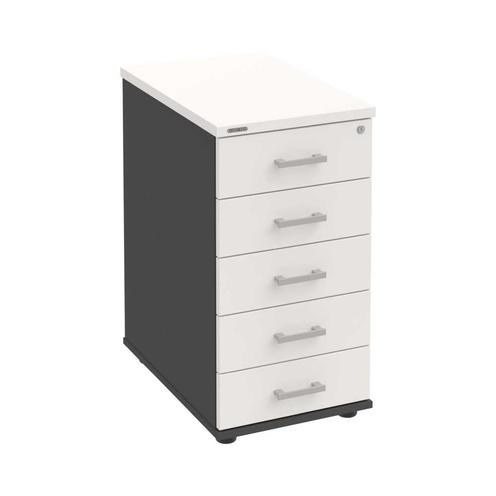 HOBIS kontajner K 35 C N, 5 zásuviek, roky naprieč, 60 cm, antracit-biela