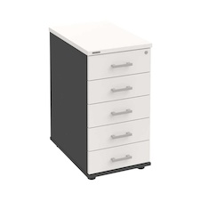 HOBIS kontajner K 35 C N, 5 zásuviek, roky naprieč, 60 cm, antracit-biela