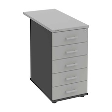 HOBIS kontajner K 35 C P 80, 5 zásuviek, roky pozdĺž, 80 cm, antracit-šedá