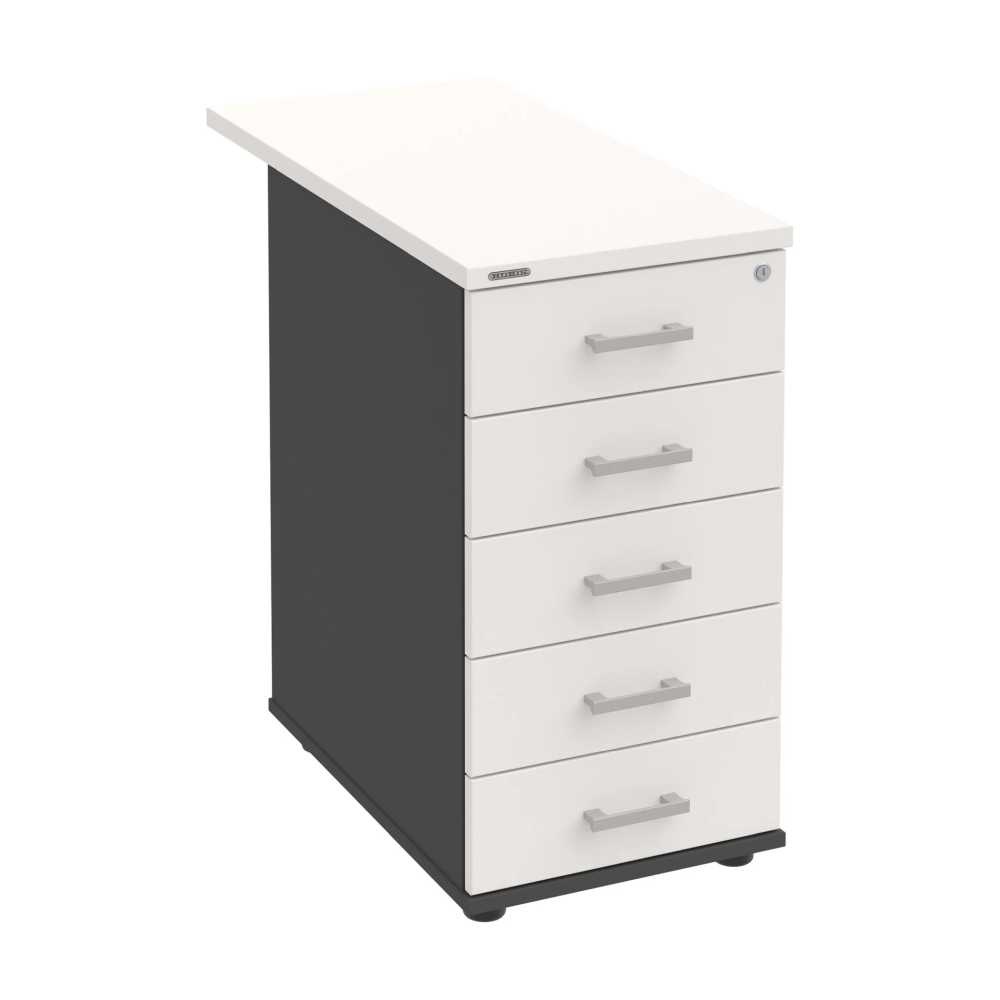 HOBIS kontajner K 35 C P 80, 5 zásuviek, roky pozdĺž, 80 cm, antracit-biela