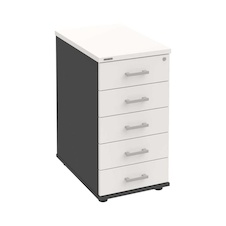 HOBIS kontajner K 35 C P, 5 zásuviek, roky pozdĺž, 60 cm, antracit-biela