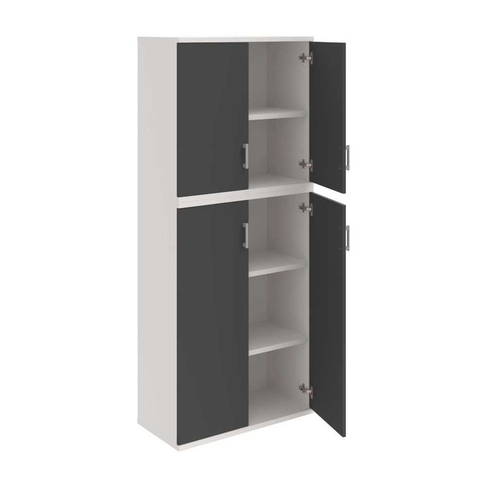 HOBIS skriňa policová dverová - S 5 80 06, biela-antracit