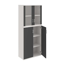 HOBIS skriňa policová dverová - S 5 80 08, biela-antracit