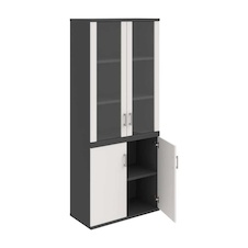 HOBIS skriňa policová dverová - S 5 80 09, antracit-biela