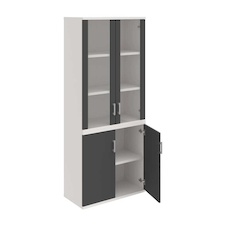 HOBIS skriňa policová dverová - S 5 80 09, biela-antracit