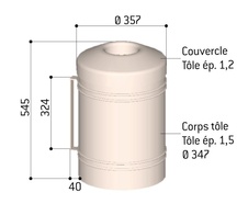 Odpadkový kôš Esterel - 40 litrov, upevnenie na stenu