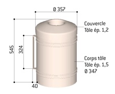 Odpadkový kôš Esterel - 40 litrov, upevnenie na stĺpik 80x80 mm