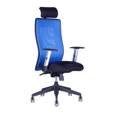 Kancelárska stolička CALYPSO GRAND, nastaviteľný podhlavník, modrá