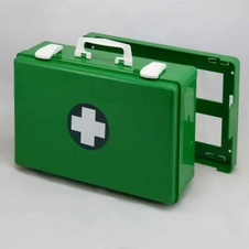 Plastový kufor prvej pomoci s náplňou SPC, zelený