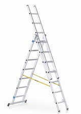 Viacúčelový trojdielny rebrík profi 3x9 pričlí
